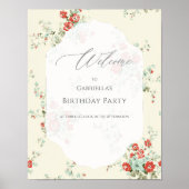 Shabby chique bloemen Welkom bord Poster (Voorkant)