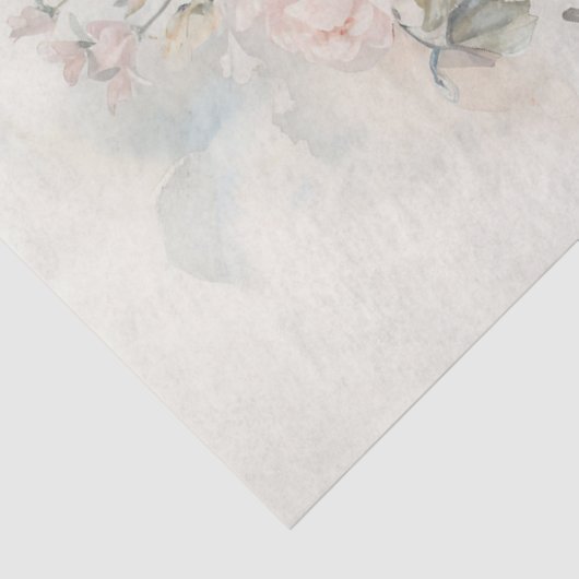  shabby chique bloemenpastel groene viool tissuepapier (Detail)