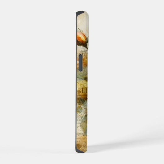  Shabby Chique Bord Geel Rose Aangepaste Naam iPhone 15 Case (Rechterkant)