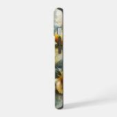  Shabby Chique Bord Geel Rose Aangepaste Naam iPhone 15 Case (Linkerkant)