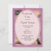 Shabby Chique Eiffeltoren & Rode Wijn Bachelorette Kaart (Achterkant)