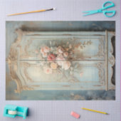 shabby chique garderobe bloemenpastel groen tissuepapier (Craft)