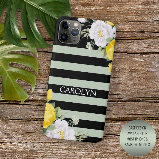 Shabby Chique Geel Wit Rozen Bloemen Patroon iPhone Hoesje