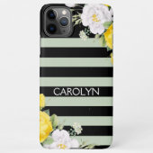 Shabby Chique Geel Wit Rozen Bloemen Patroon iPhone Hoesje (Achterkant)