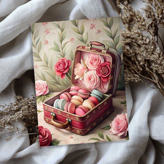 shabby chique geschenkdoos met Franse macarons Tissuepapier