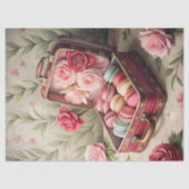 shabby chique geschenkdoos met Franse macarons Tissuepapier (Voorkant)