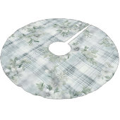 Shabby Chique Kerstmis Bloemen Groen Plaid Kerstboom Rok (Gekanteld)