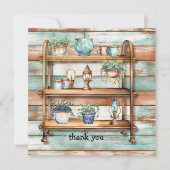 Shabby Chique Koper Planken met Tuin Decor Bedankkaart (Voorkant)