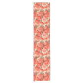 Shabby chique koraal bloemen korte tafelloper (Voorkant)