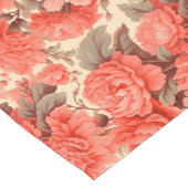 Shabby chique koraal bloemen korte tafelloper (Hoek)