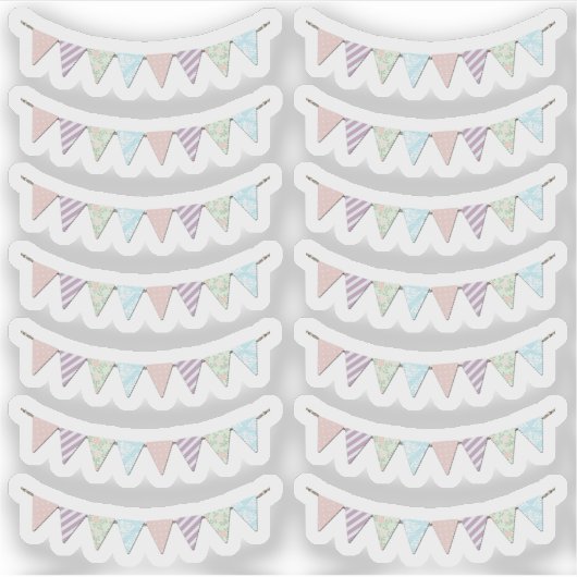 Shabby Chique Land Party Bunting Planner Sheet Sticker (Voorkant)