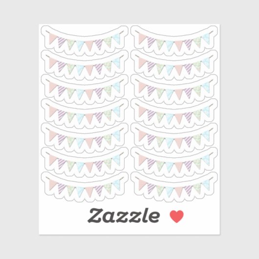 Shabby Chique Land Party Bunting Planner Sheet Sticker (Vel)