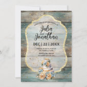 Shabby Chique Pastel Houten Bruiloft Uitnodiging (Voorkant)