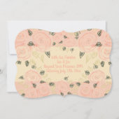 Shabby chique roze en perzik bloemige uitnodiging (Voorkant)