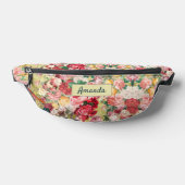  shabby chique rozen en vaas geel gedrukt heuptasje (Liggend)