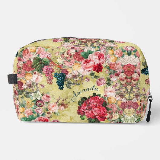  shabby chique rozen en vaas geel toilettasje (Voorkant)