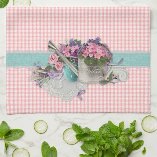 Shabby Chique Tuin Bloemen Keuken Handdoek (Gevouwen)