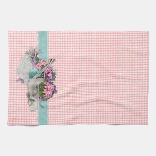 Shabby Chique Tuin Bloemen Keuken Handdoek (Horizontaal)