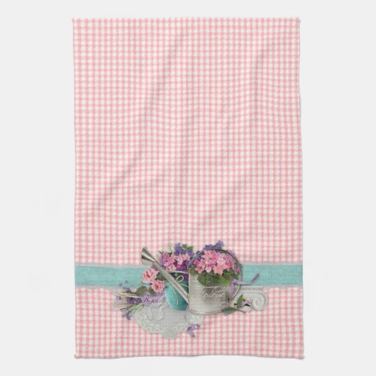 Shabby Chique Tuin Bloemen Keuken Handdoek (Verticaal)