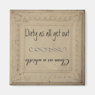 Shabby Chique Vaatwasser schoon/vuil Magneet