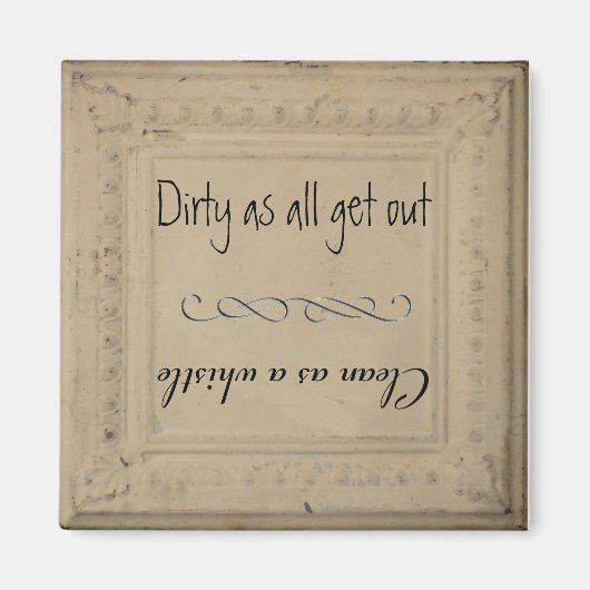 Shabby Chique Vaatwasser schoon/vuil Magneet (Voorkant)