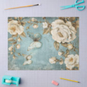  shabby chique vlinder & rozen tissue papier (Craft)