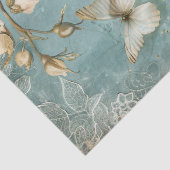  shabby chique vlinder & rozen tissue papier (Detail)