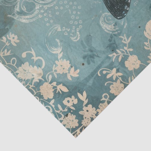  shabby chique vlinder & rozen tissue papier (Detail)