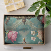  shabby chique vogel hoesje met blush rozen tissuepapier (Geschenk)