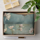 shabby chique vogel hoesje met blush rozen tissuepapier (Geschenk)