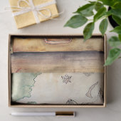 Shabby chique Waterverf zomerkoffers Tissuepapier (Geschenk)