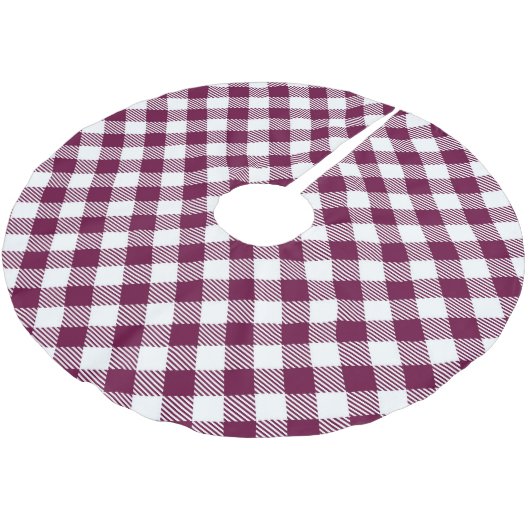 Shabby Chlc Diep Roze Gingham Kerstboom Base Rok (Gekanteld)