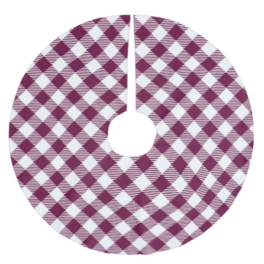 Shabby Chlc Diep Roze Gingham Kerstboom Base Rok (Voorkant)