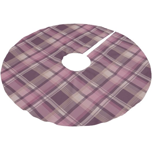 Shabby Chlc Diep Roze Plaid Kerstboom Base Kerstboom Rok (Gekanteld)