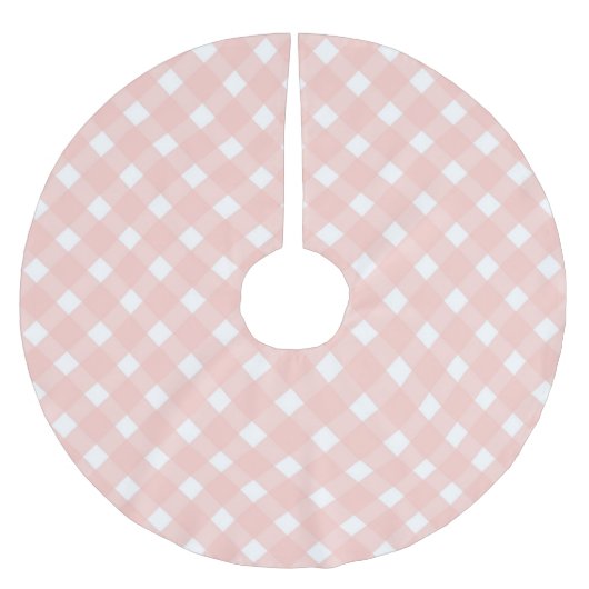 Shabby Chlc Zalm Roze Plaid Kerstboom Basis Kerstboom Rok (Voorkant)