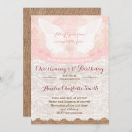 Shabby Christening en 1e verjaardag Kaart