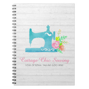 Shabby Cottage Chic Sewing Machine Rustige Wood Notitieboek