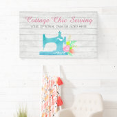 Shabby Cottage Chic Sewing Machine Rustige Wood Spandoek (Insitu)