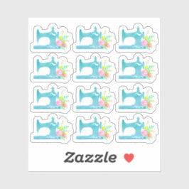 Shabby Cottage Chique Naaimachine Bloemenplanner Sticker