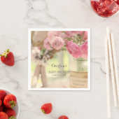 Shabby Country Chic Zachte Vervaagde Roze Bloemen Servetten (Insitu)