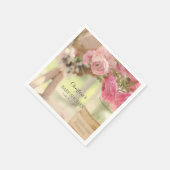 Shabby Country Chic Zachte Vervaagde Roze Bloemen Servetten (Hoek)