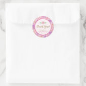 Shabby Cute Glitter Rozen Baby shower Bedankt Ronde Sticker (Tas)