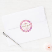 Shabby Cute Glitter Rozen Baby shower Bedankt Ronde Sticker (Envelop)