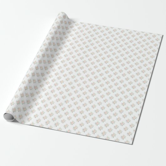 Shabby Delicate Petite Rozen Floral Spring Gift Cadeaupapier (Uitgerold)