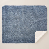 Shabby denim: blauwe jeans textuur sherpa deken (Voorkant (horizontaal))