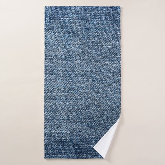 Shabby denim textuur voor achtergrond. Blauwe spij Badhanddoek (Badhanddoek)