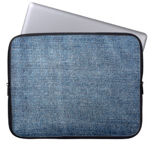 Shabby denim textuur voor achtergrond. Blauwe spij Laptop Sleeve