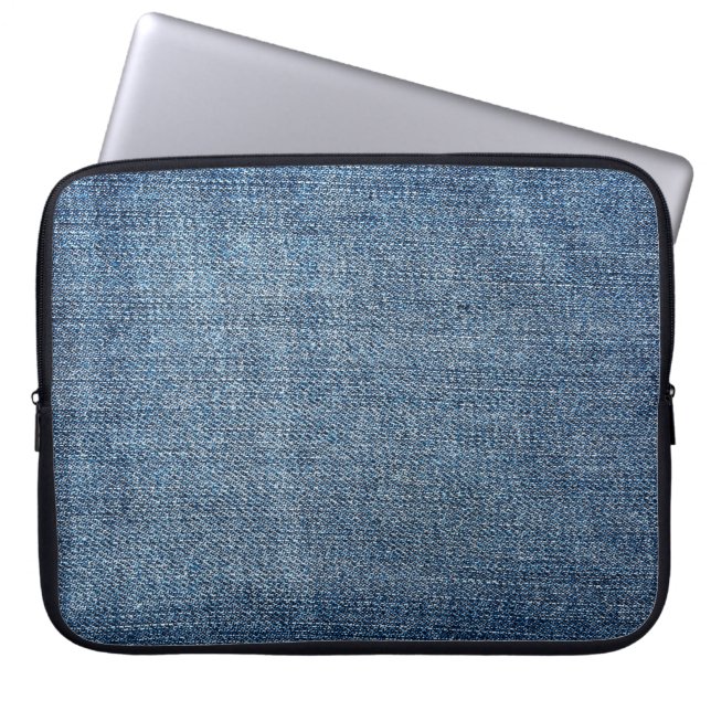 Shabby denim textuur voor achtergrond. Blauwe spij Laptop Sleeve (Voorkant)