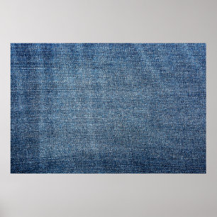 Shabby denim textuur voor achtergrond. Blauwe spij Poster