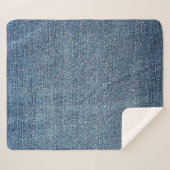 Shabby denim textuur voor achtergrond. Blauwe spij Sherpa Deken (Voorkant (horizontaal))
